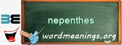 WordMeaning blackboard for nepenthes